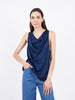 NAVY BLUE SILK TOUCH WAVY GLAM TOP