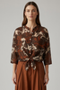 BROWN TABA FINE SHIRT WITH SILK