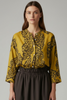 LIME SHIRT WITH BROWN LEAVES