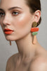 ORANGE GREEN ART EARRINGS