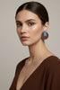 RAF WITH BROWN CIRCLE ART LEATHER EARRINGS
