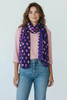 PURPLE POLKA DOT PLISSE SCARF