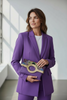 CIRCLE FLAT. PURPLE LEATHER ART MESSENGER BAG