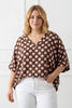 OVERSIZED POLKA DOTS V BLOUSE IN MANY COLOURS