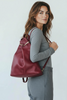 MONTGOMERY. WINE RED LEATHER BACKPACK