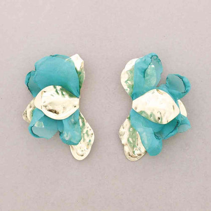 HALF FLOWER STATEMENT EARRINGS