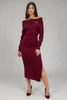 RED WINE CHIC OPEN SHOULDER DRESS