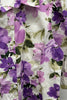 PURPLE FLORAL COTTON BOW BLOUSE