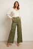 LIME FLORAL WIDE PANTS