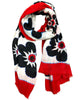 RED AND BLACK ART SOFT SCARF