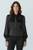 BLACK BOW NECK ART BLOUSE