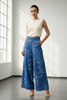 DENIM 3D FLORAL PRINT ART PANTS