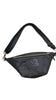 REGULAR. BLACK 3D LEATHER BELT BAG.2 STRAPS