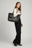 Black chic leather shoulder bag