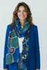 TIFFANY BLUE ART FLOWER SOFT SCARF
