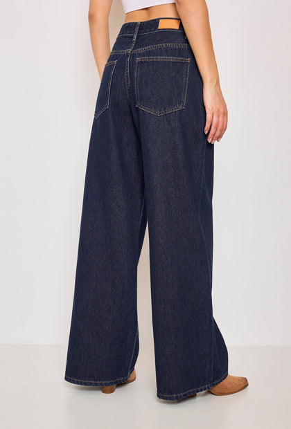 WIDE DARK DENIM PANTS