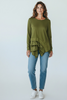 OLIVE GREEN ASYMMETRICAL ART TOP