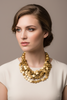 GOLD MATTE WOODEN NECKLACE