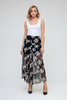BLACK TULLE SKIRT WITH WHITE 3D FLOWERS