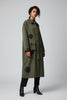 OLIVE GREEN POLKA DOTS ART LIGHT COAT