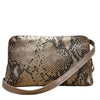 Box XL. Rose gold snake-print leather messenger bag