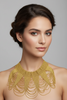 GOLD COLLAR ART STATEMENT NECKLACE