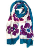 PETROL AND PURPLE ART SOFT SCARF