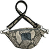 MINI. SNAKE-PRINT LEATHER BELT BAG