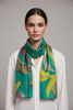 LAGOON AND LIME ART SILK FOULARD