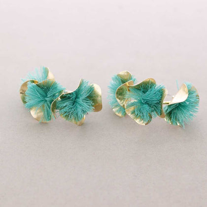 FLOWER HOOPS STATEMENT EARRINGS