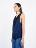 NAVY BLUE SILK TOUCH WAVY GLAM TOP