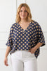 OVERSIZED POLKA DOTS V BLOUSE IN MANY COLOURS