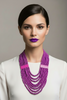 MAGENTA WOODEN LONG NECKLACE