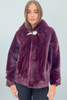 DARK WINE ULTRA SOFT ECO FUR WITH CHIC CRYSTALS