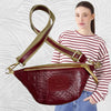 MINI. MARSALA RED 3D LEATHER BELT BAG