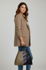 Tribeca M. Taupe and lilac double face leather tote bag