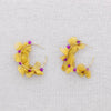 YELLOW FLOWER HOOPS