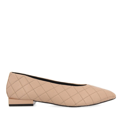 NUDE QUILTED LEATHER ULTRA CHIC BALLERINAS