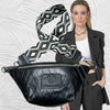 MINI. BLACK QUILTED LEATHER BELT BAG