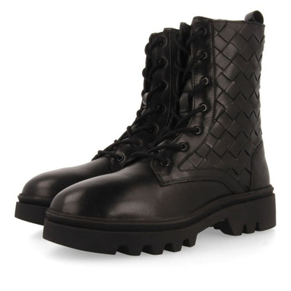 BLACK WOVEN LEATHER SUPER CONFORTABLE BOOTS