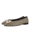 BLACK AND BEIGE WOVEN LEATHER BALLERINAS