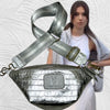 MINI. SILVER 3D LEATHER BELT BAG