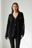 BLACK WARM CARDIGAN WITH LEO-PRINT DETAILS