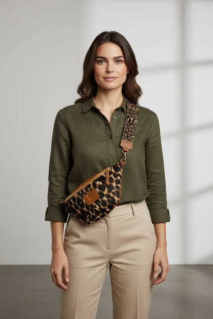 TABA LEO-PRINT FUR LEATHER REGULAR BELTBAG