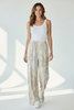 BEIGE ART SILK TOUCH WIDE PANTS