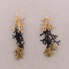 GOLD AND BLACK LONG EARRINGS