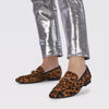 Leopard-print leather super soft moccasins