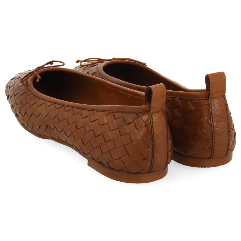 Tan woven leather super soft moccasins ballerinas