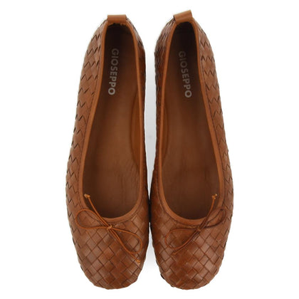 Tan woven leather super soft moccasins ballerinas