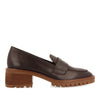 DARK BROWN LEATHER MOCCASINS WITH TRACK SOLES